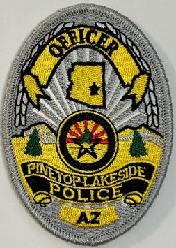 PINETOP-LAKESIDE POLICE OFFICER BADGE PATCH - SEW ON.